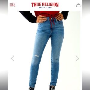 TRUE RELIGION JENNIE HIGH RISE CURVY SKINNY JEAN